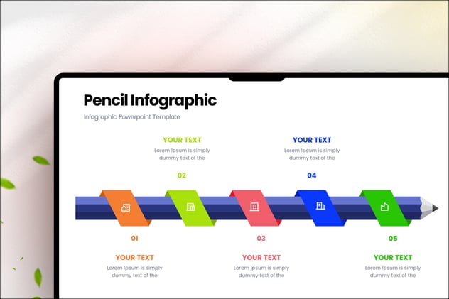 铅笔图形收件箱信息图形PPT模板 - PPT派
