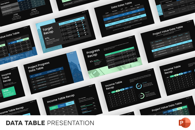 数据表格信息展示PPT模板 - PPT派
