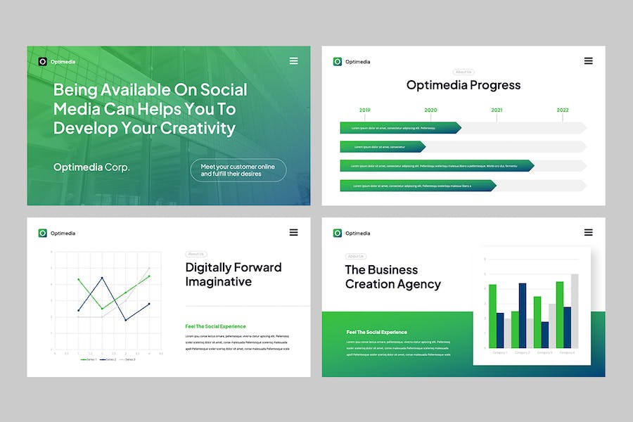 蓝绿色电商运营数字营销推广Keynote模板 - PPT派