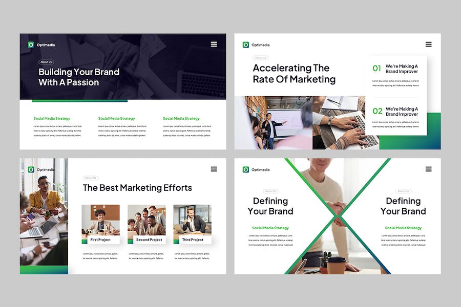 蓝绿色电商运营数字营销推广Keynote模板 - PPT派