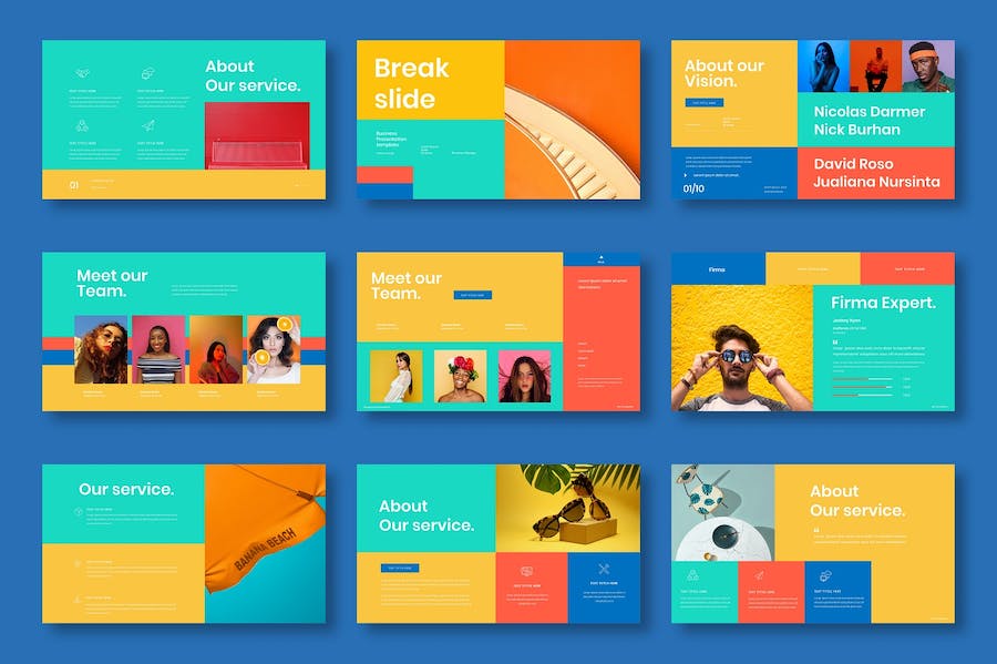 彩色商务创意营销方案Keynote模板 - PPT派