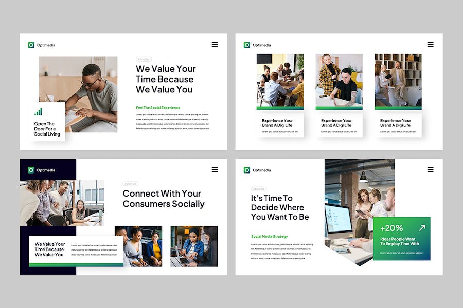 蓝绿色电商运营数字营销推广Keynote模板 - PPT派