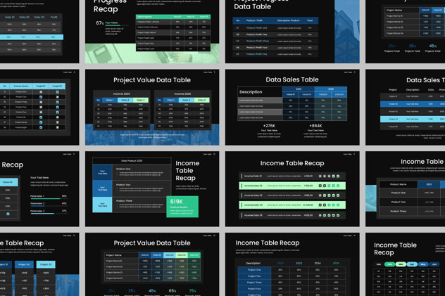 数据表格信息展示PPT模板 - PPT派