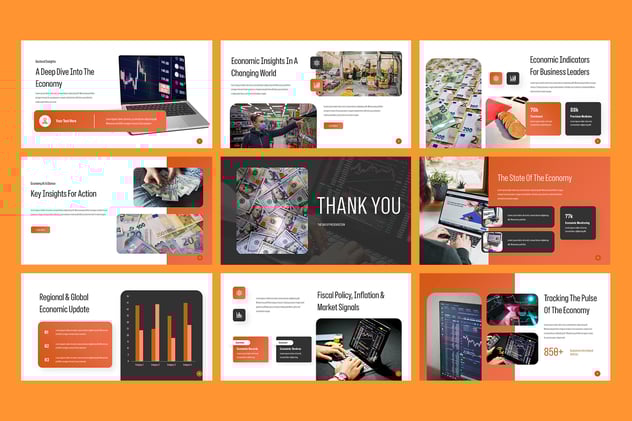 经济报道财务分析汇报PPT模板 - PPT派