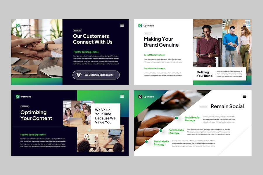 蓝绿色电商运营数字营销推广Keynote模板 - PPT派