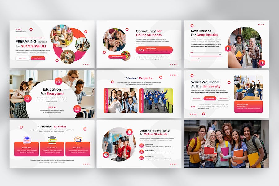 教育课程知识传播教学推广服务设计展示方案PPT模板 - PPT派