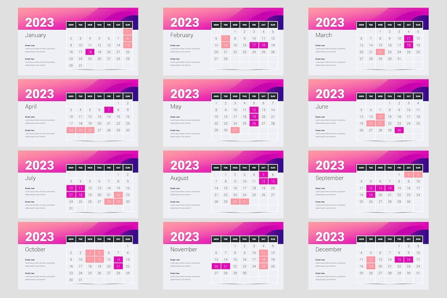 2023日历展示工作日期规划keynote模板 - PPT派