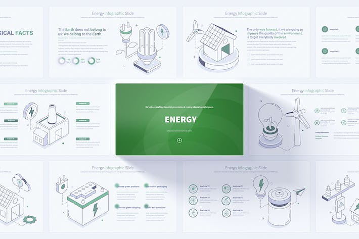 新能源发电场景插画图形PPT模板- PPT派