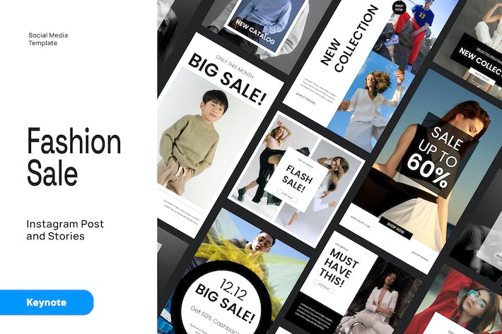 时尚博主Instagram竖版故事Keynote模板 - PPT派