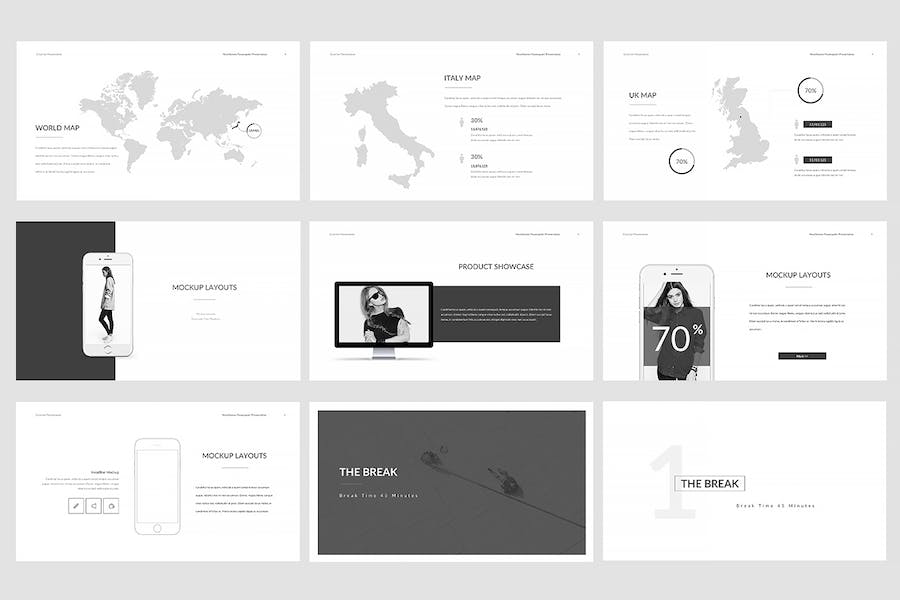 极简设计商务演讲方案PPT模板 - PPT派