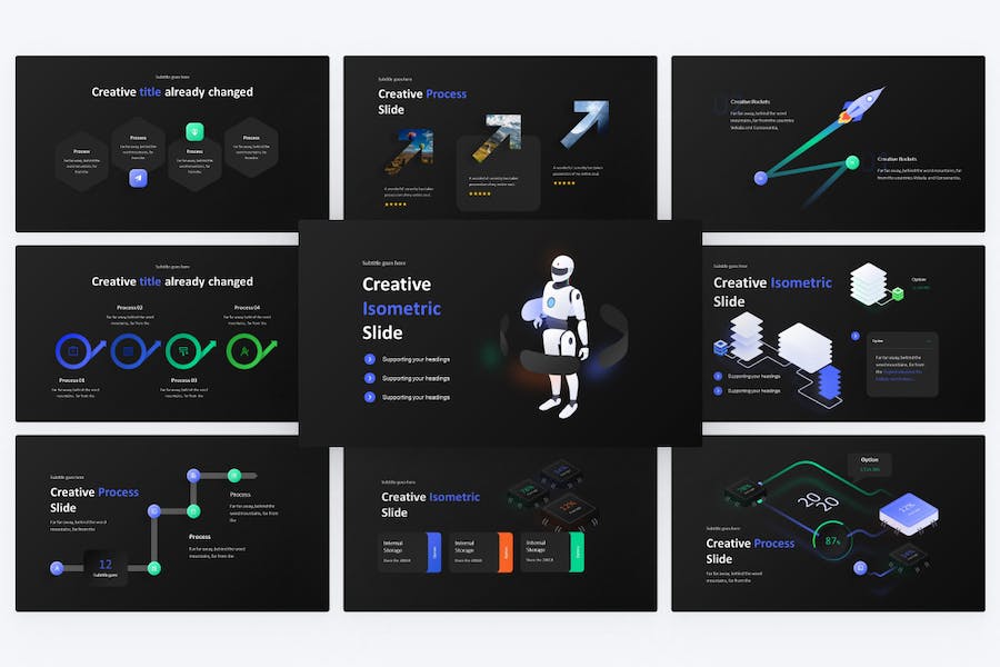 Arrow-isometric-infographic-powerpoint-template - PPT派