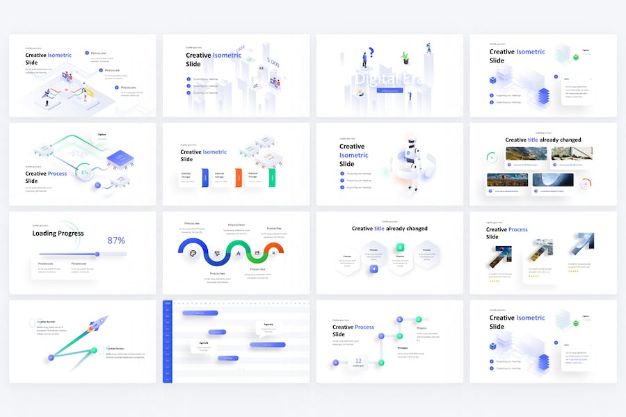 Arrow-isometric-infographic-powerpoint-template - PPT派