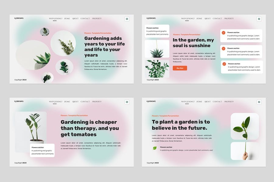 花卉设计展示方案创意应用装饰方案PPT模板 - PPT派