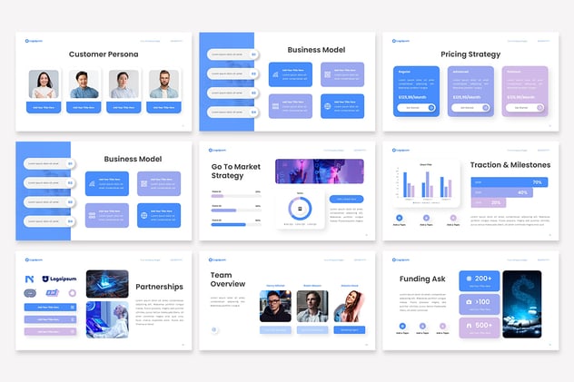 人工智能初创平台融资路演创业方案PPT模板 - PPT派