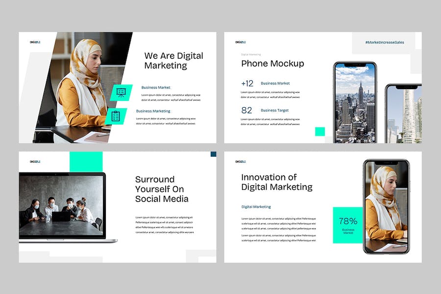 数字营销推广策略讲述Keynote模板 - PPT派
