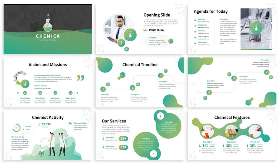 化学药房医药知识展示方案PPT模板 - PPT派