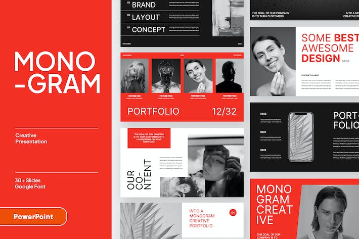 作品集组合展示宣传PPT模板 - PPT派