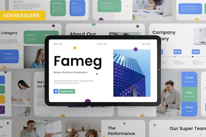 清新商务企业品牌形象展示PPT模板 - PPT派