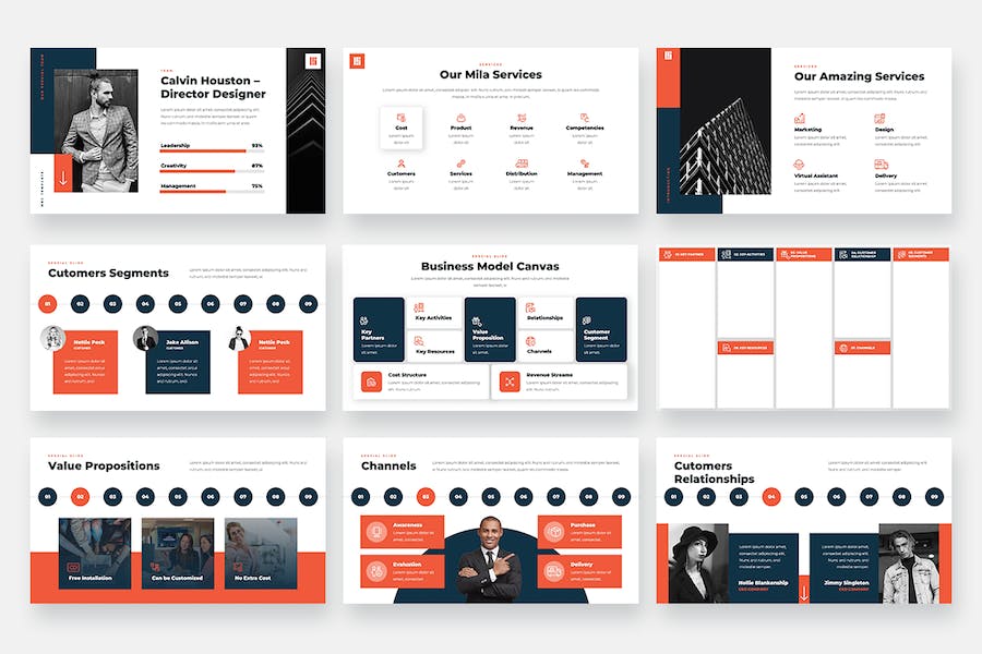 企业战略规划商业模式画布展示PPT模板 - PPT派