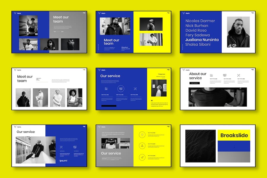 黄蓝色商务项目路演Keynote模板 - PPT派