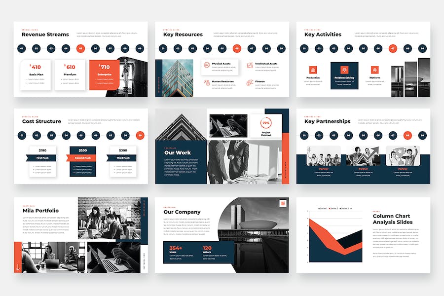 企业战略规划商业模式画布展示PPT模板 - PPT派