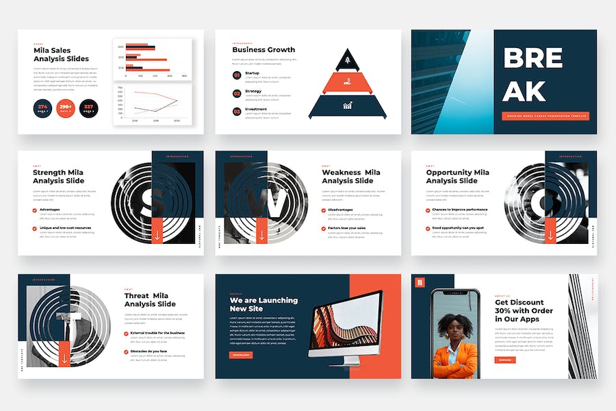 企业战略规划商业模式画布展示PPT模板 - PPT派