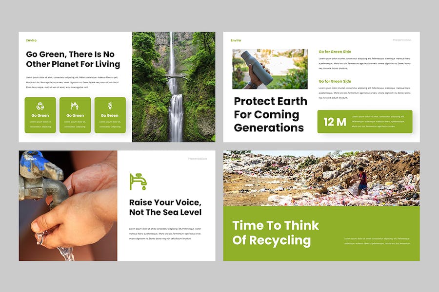 地球环境保护意识宣传教育PPT模板 - PPT派