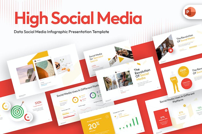 High-social-media-infographic-powerpoint-template - PPT派