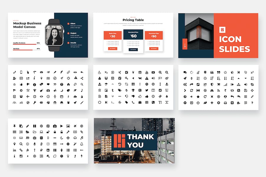 企业战略规划商业模式画布展示PPT模板 - PPT派