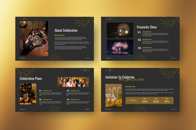 新年快乐贺岁庆贺员工福利PPT模板 - PPT派