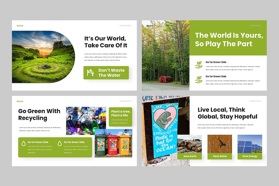 地球环境保护意识宣传教育PPT模板 - PPT派