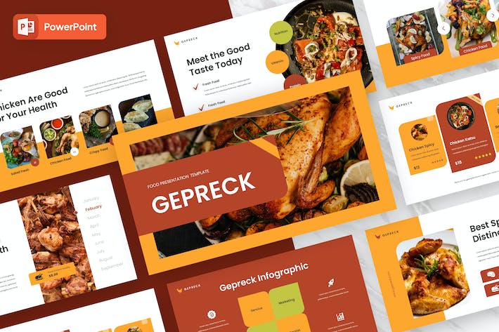 美食餐饮品牌推介方案展示PPT模板 - PPT派
