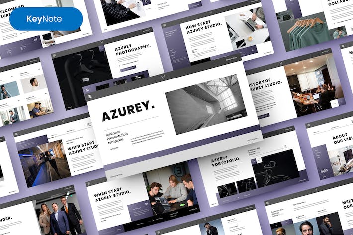 蓝色庄重商务商业风格keynote模板 - PPT派