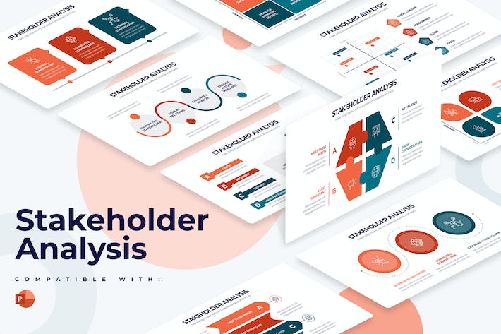 利益相关者分析图形PPT模板 - PPT派