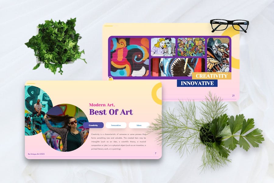 花花公子涂鸦讲述展示创意设计PPT模板 - PPT派