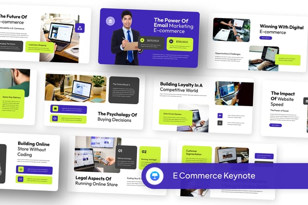 电子商务平台运营管理Keynote模板 - PPT派