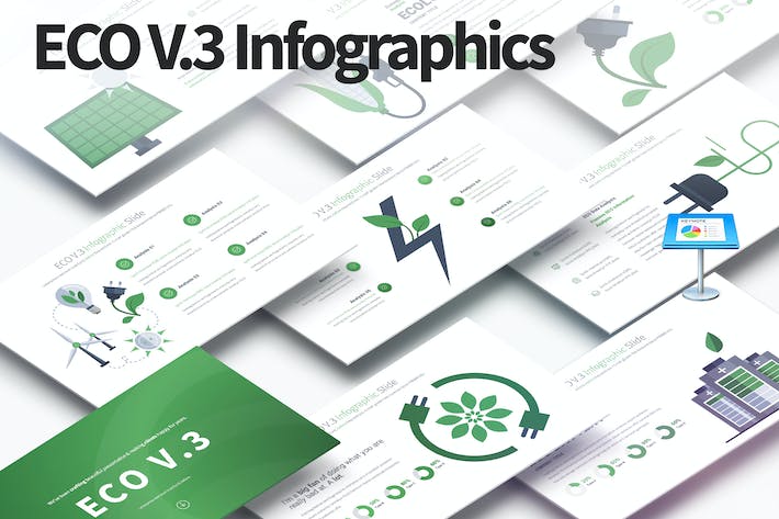 ECO节能模式环保能源信息图形keynote模板 - PPT派