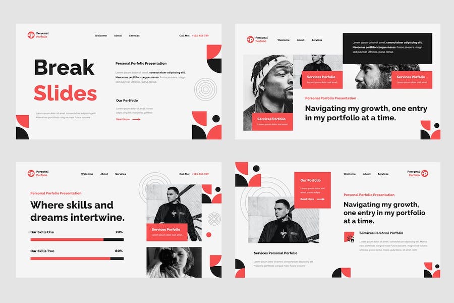 个人作品集展示方案Keynote模板 - PPT派