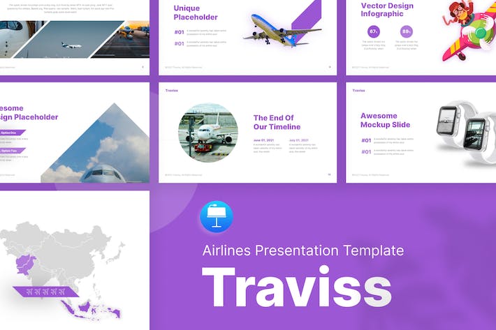 Traviss-航空公司-现代-主题演讲-模板- PPT派