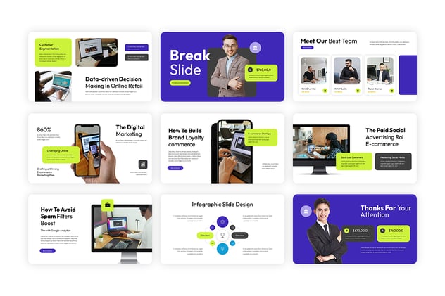 电子商务平台运营管理Keynote模板 - PPT派