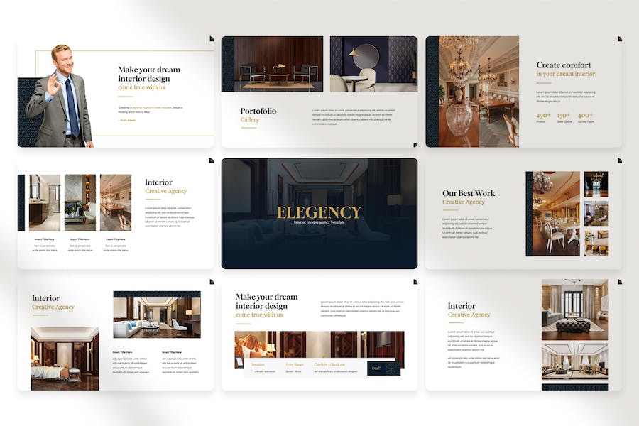 优雅室内设计装修方案Keynote模板 - PPT派