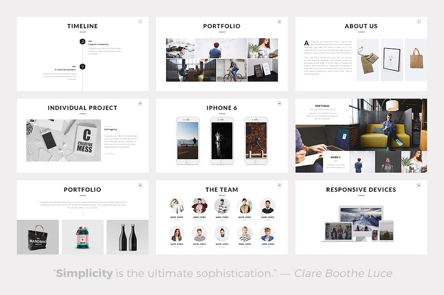 极简风格商务办公展示PPT模板 - PPT派