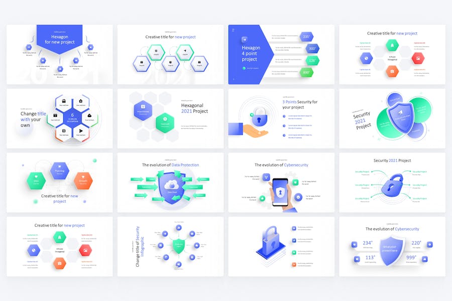 Security-hexagonal-infographic-keynote-template - PPT派