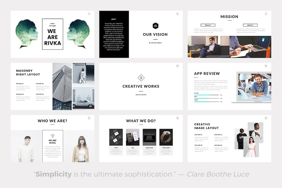 极简风格商务办公展示PPT模板 - PPT派