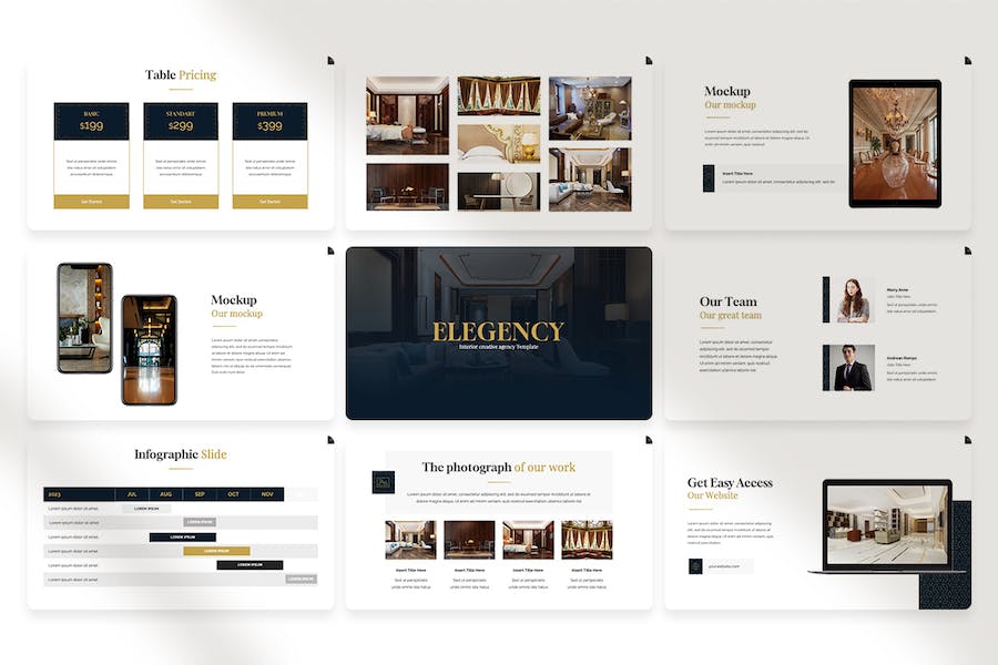 优雅室内设计装修方案Keynote模板 - PPT派
