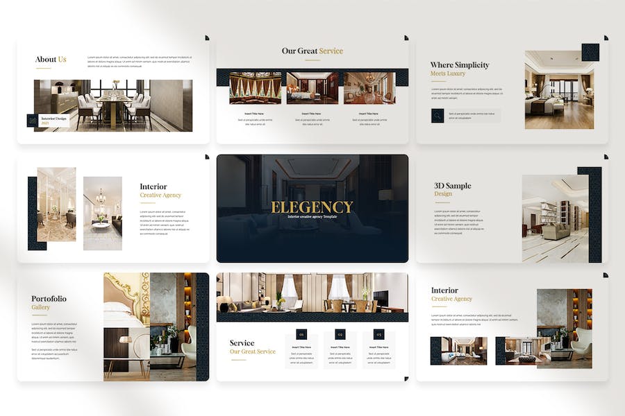 优雅室内设计装修方案Keynote模板 - PPT派