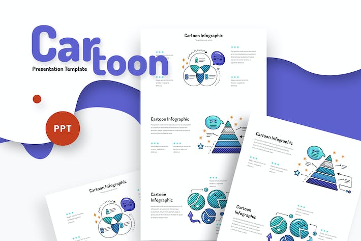卡通风格信息图形幻灯片展示PPT模板 - PPT派