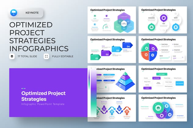 项目策略优化流程信息图形Keynote模板 - PPT派