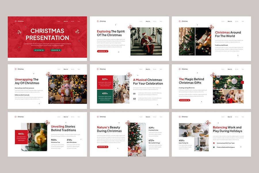 圣诞节展示文稿设计方案PPT模板 - PPT派