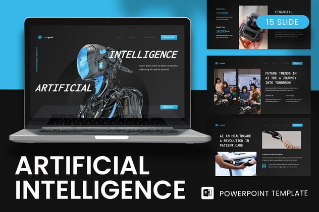 人工智能科技企业数字创新应用PPT模板 - PPT派